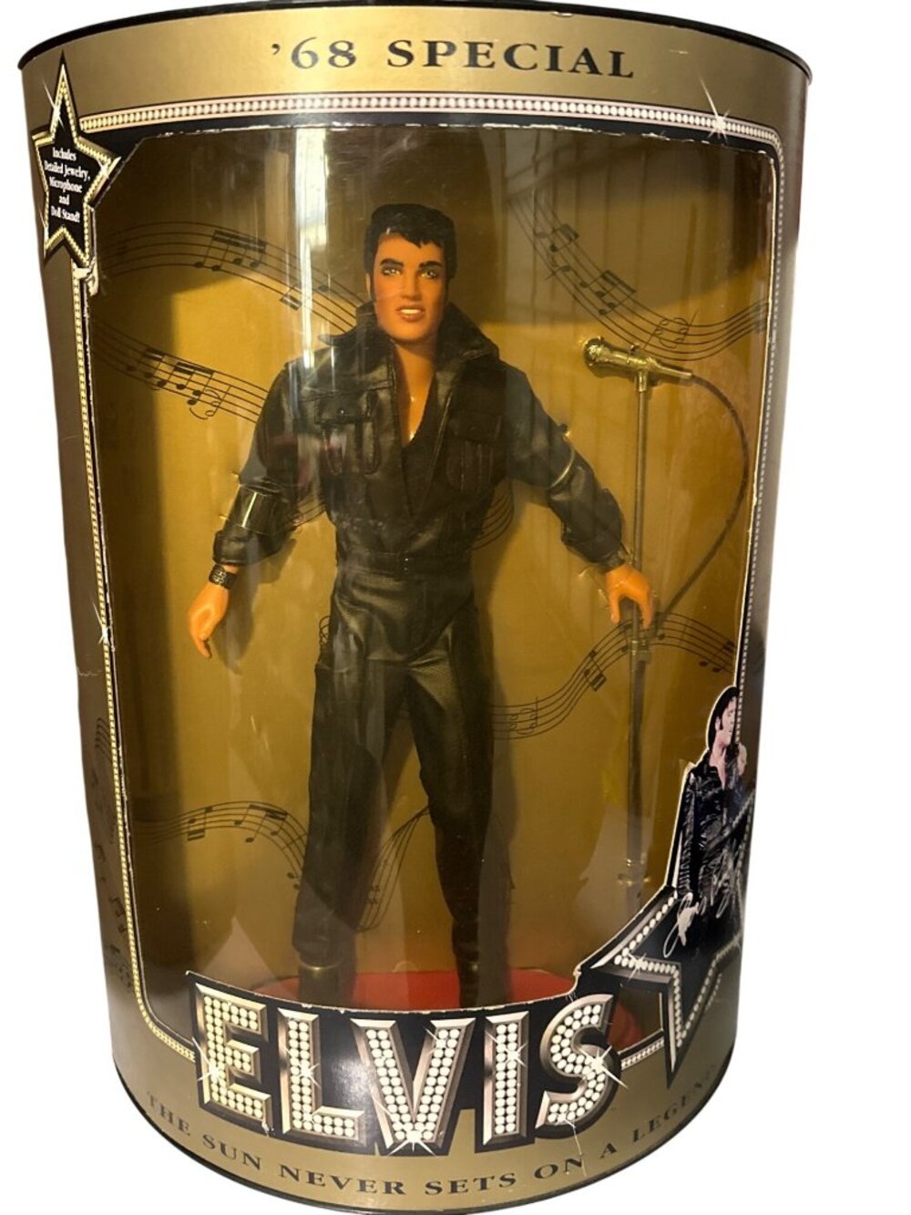 Elvis Presley 68 Special Collectors Edition Doll With Mic & Stand